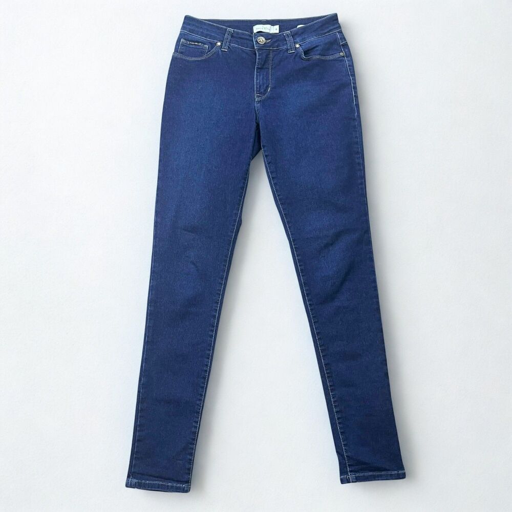 Beija-Flor Jeans Womens 6 Jennifer Skinny Stretch Blue Dark Wash Denim